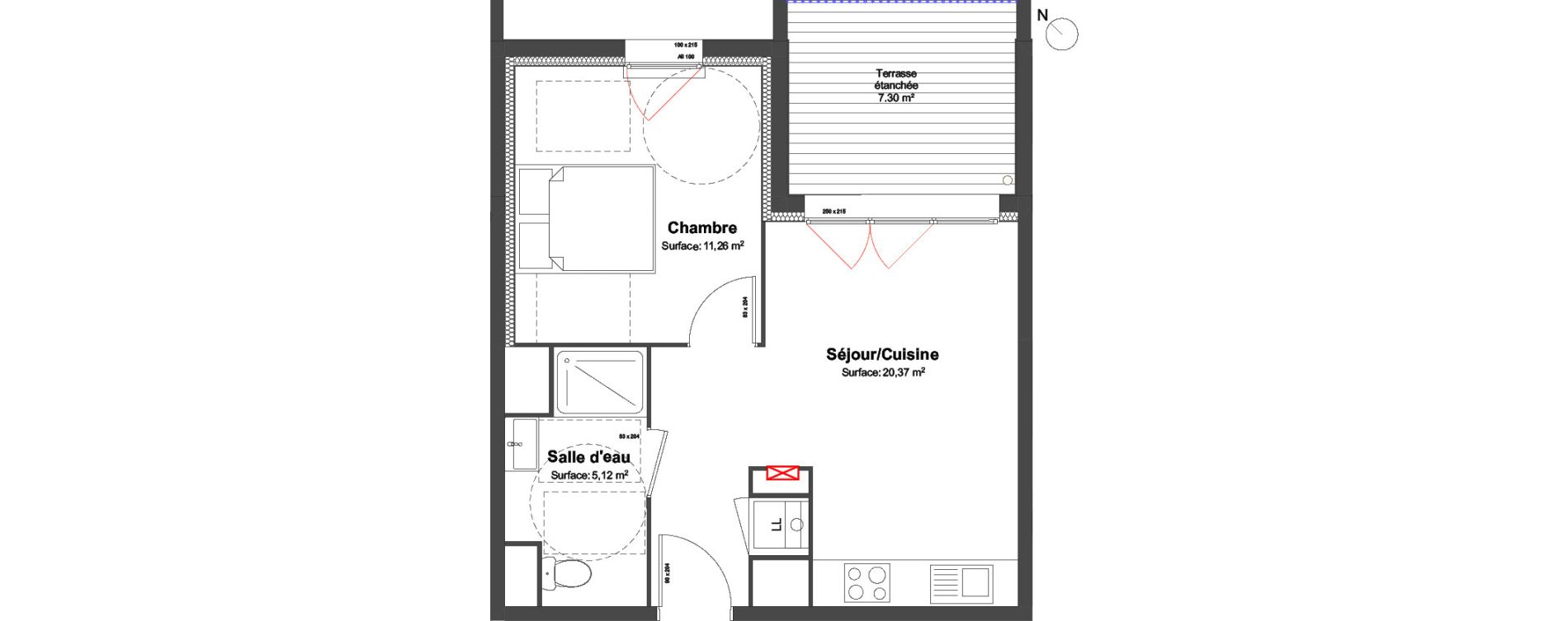 Appartement T2 de 36,75 m2 &agrave; Biscarrosse Biscarrosse bourg