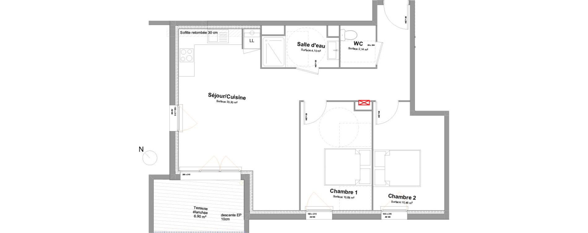 Appartement T3 de 60,68 m2 &agrave; Biscarrosse Biscarrosse bourg
