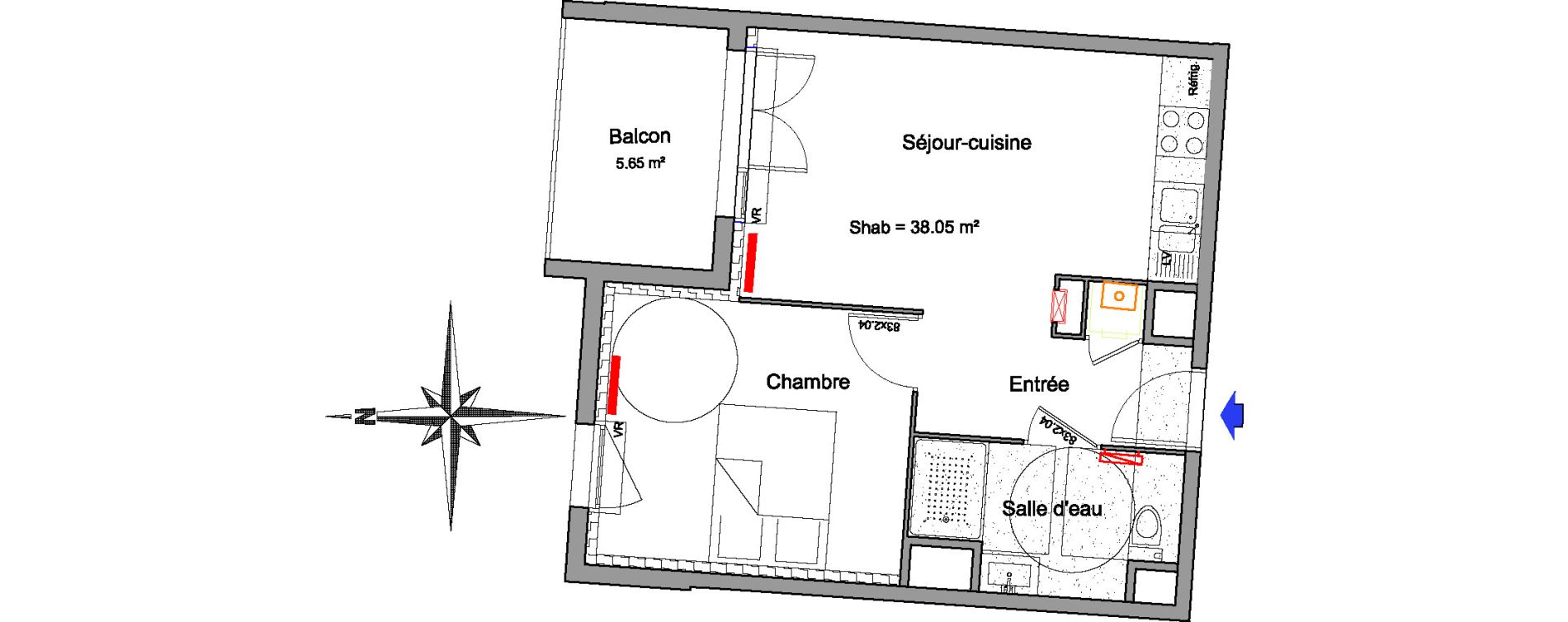 Appartement T2 de 38,05 m2 &agrave; Biscarrosse Biscarrosse bourg