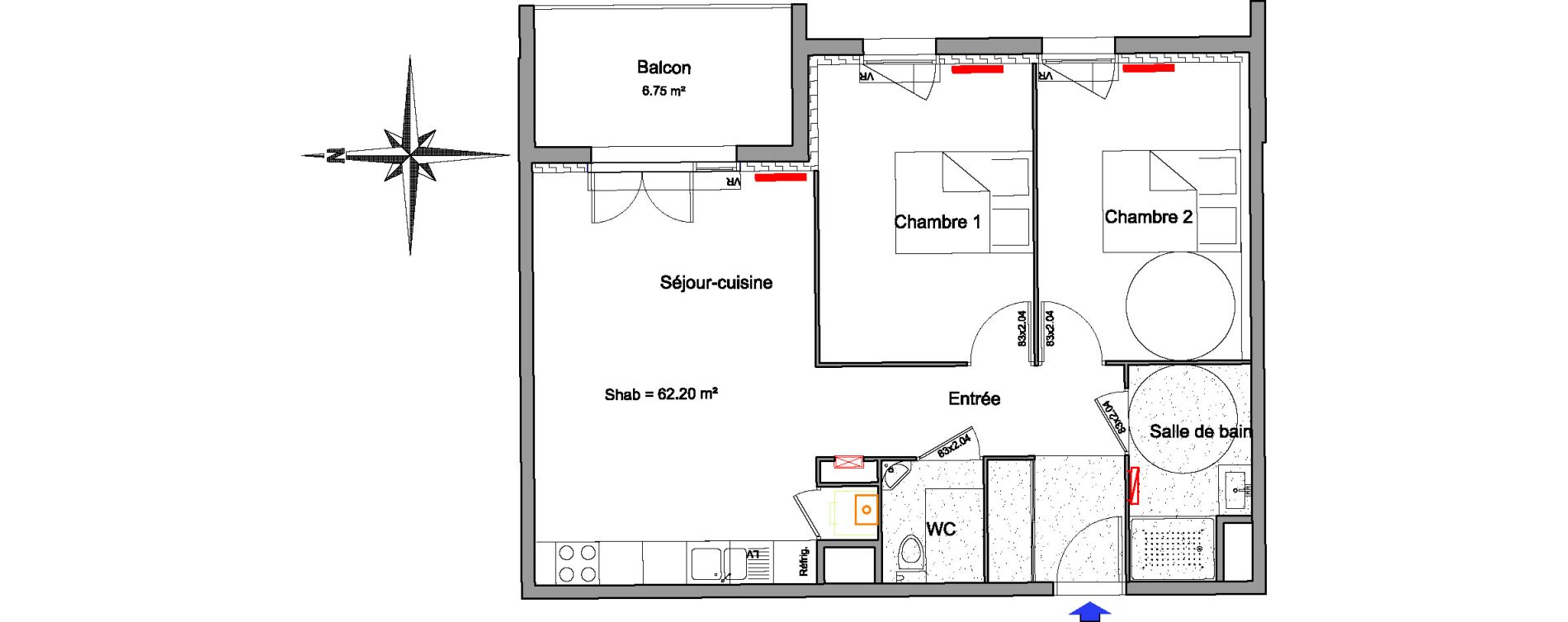 Appartement T3 de 62,20 m2 &agrave; Biscarrosse Biscarrosse bourg