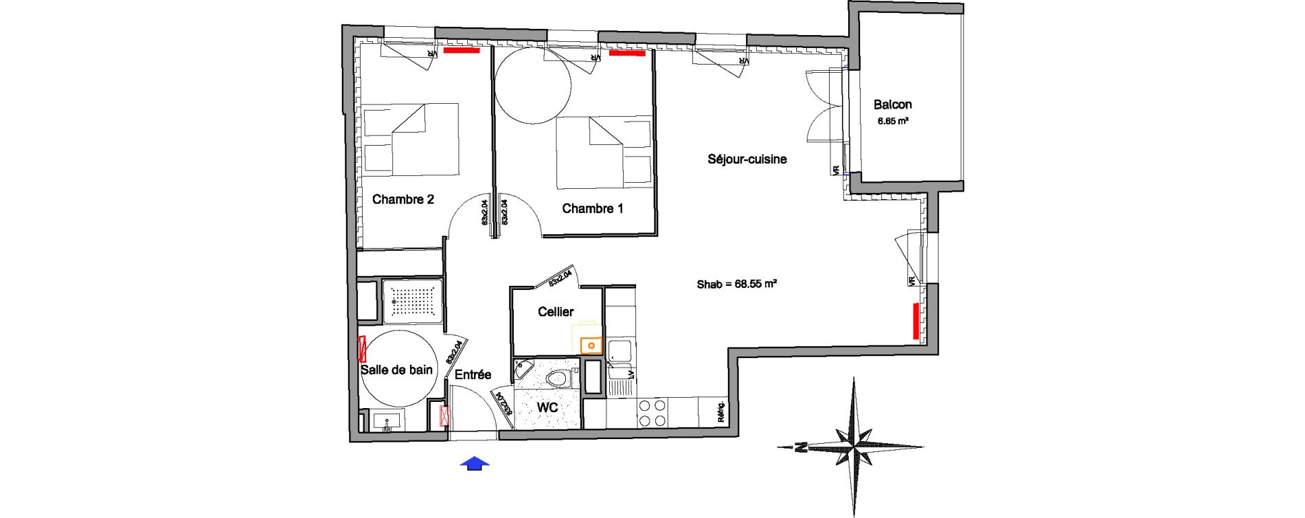 Appartement T3 de 68,55 m2 &agrave; Biscarrosse Biscarrosse bourg