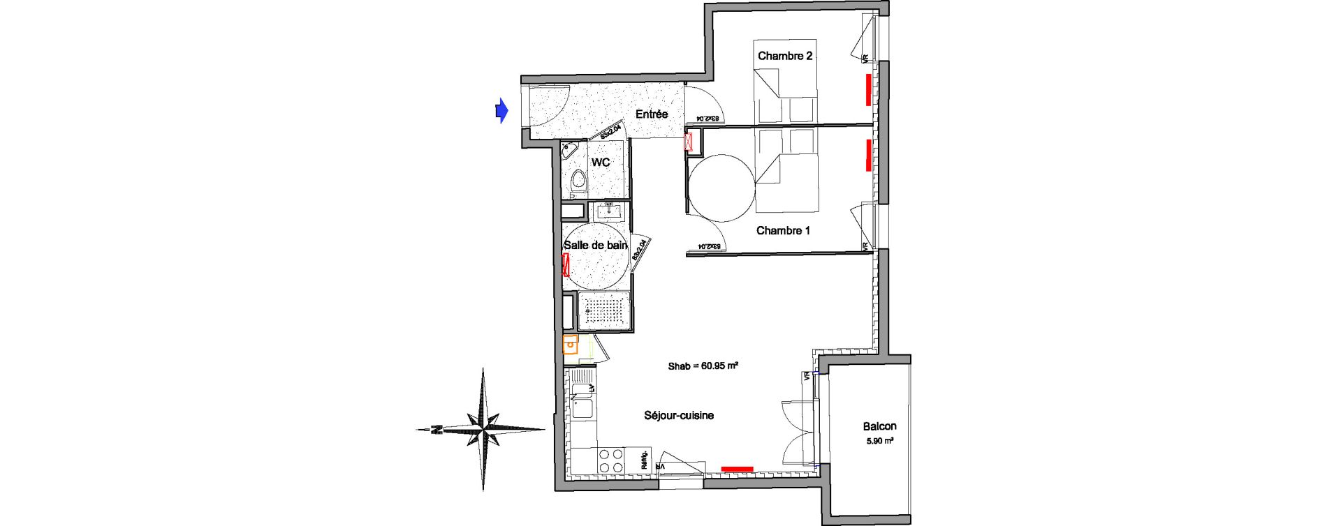 Appartement T3 de 60,95 m2 &agrave; Biscarrosse Biscarrosse bourg
