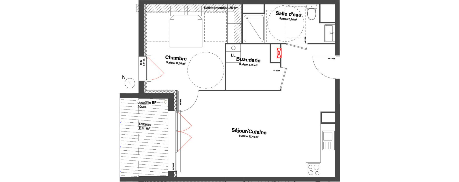 Appartement T2 de 48,83 m2 &agrave; Biscarrosse Biscarrosse bourg