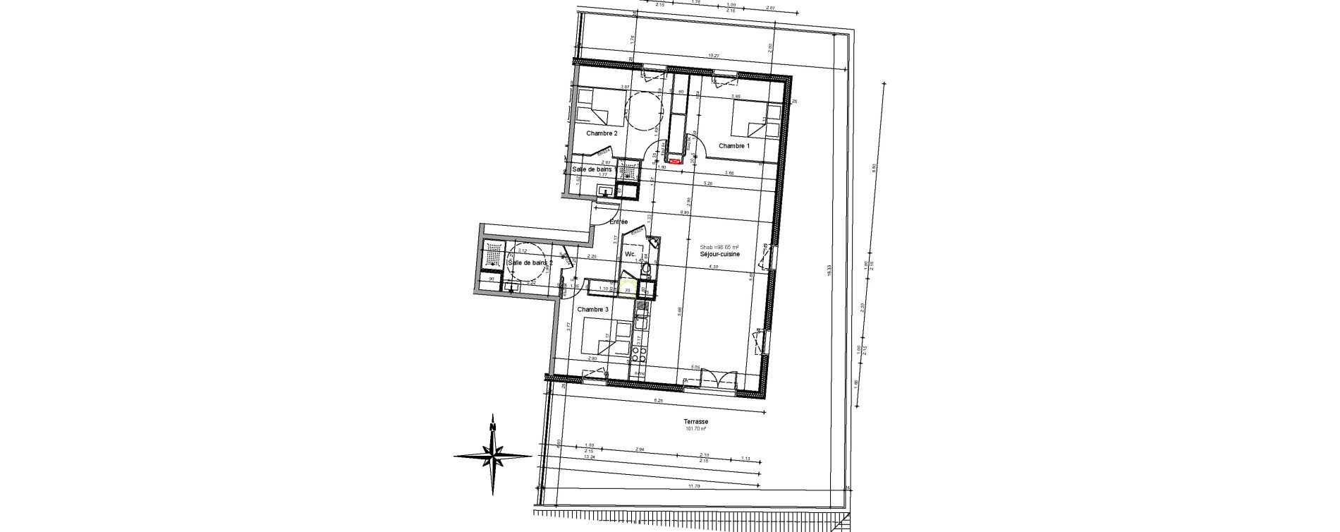 Appartement T4 de 96,65 m2 &agrave; Biscarrosse Biscarrosse bourg