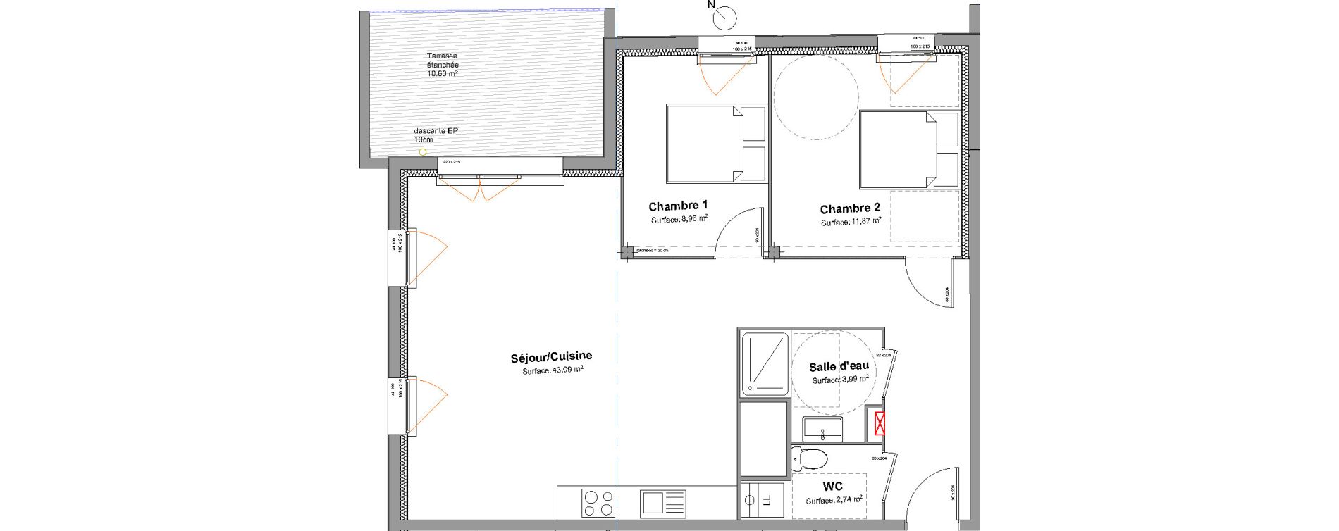 Appartement T3 de 70,65 m2 &agrave; Biscarrosse Biscarrosse bourg