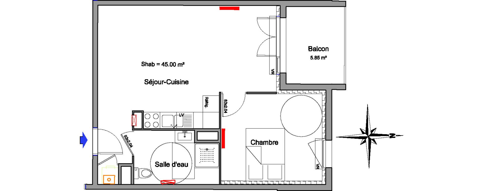 Appartement T2 de 45,00 m2 &agrave; Biscarrosse Biscarrosse bourg