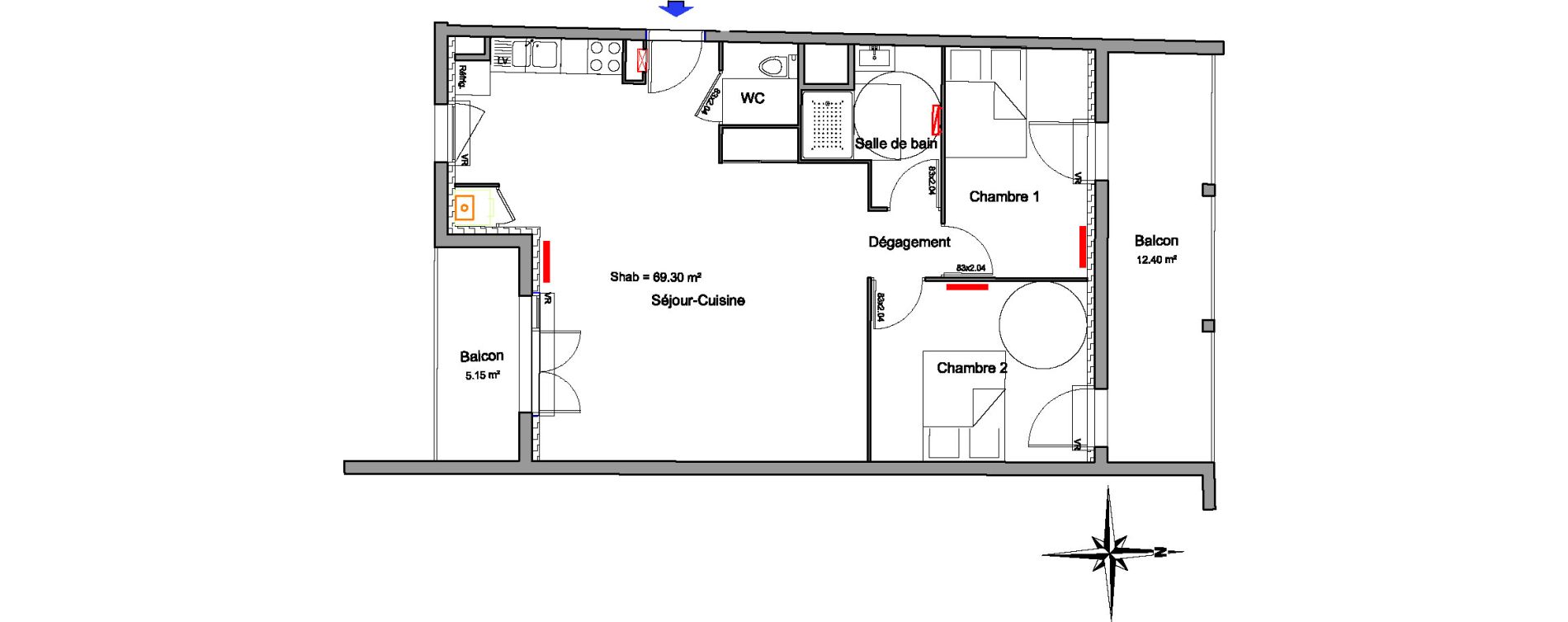 Appartement T3 de 69,30 m2 &agrave; Biscarrosse Biscarrosse bourg