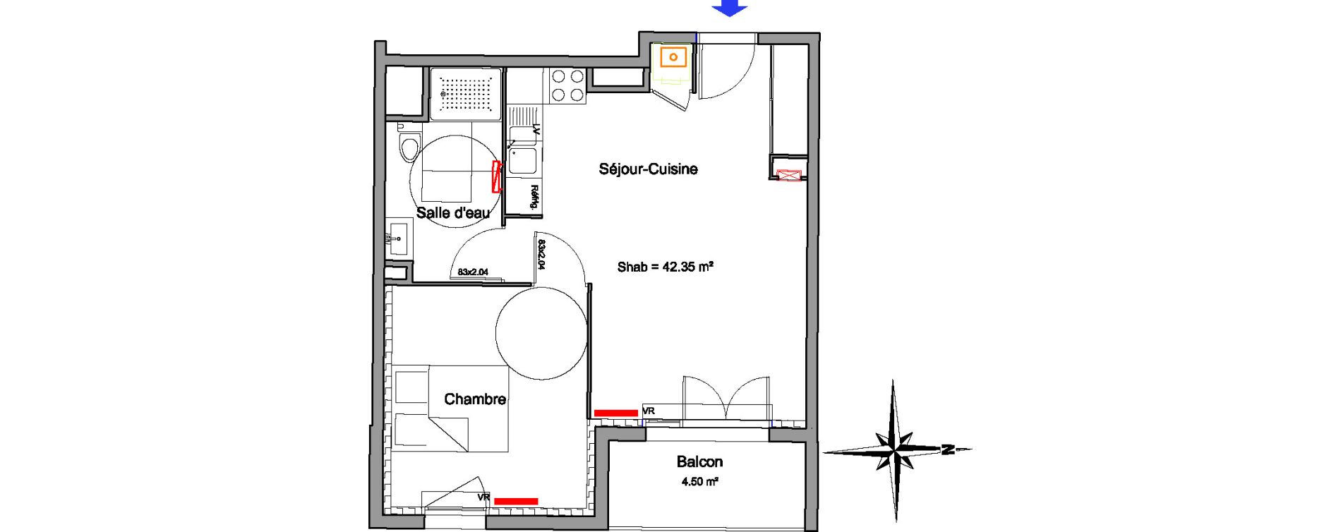 Appartement T2 de 42,35 m2 &agrave; Biscarrosse Biscarrosse bourg