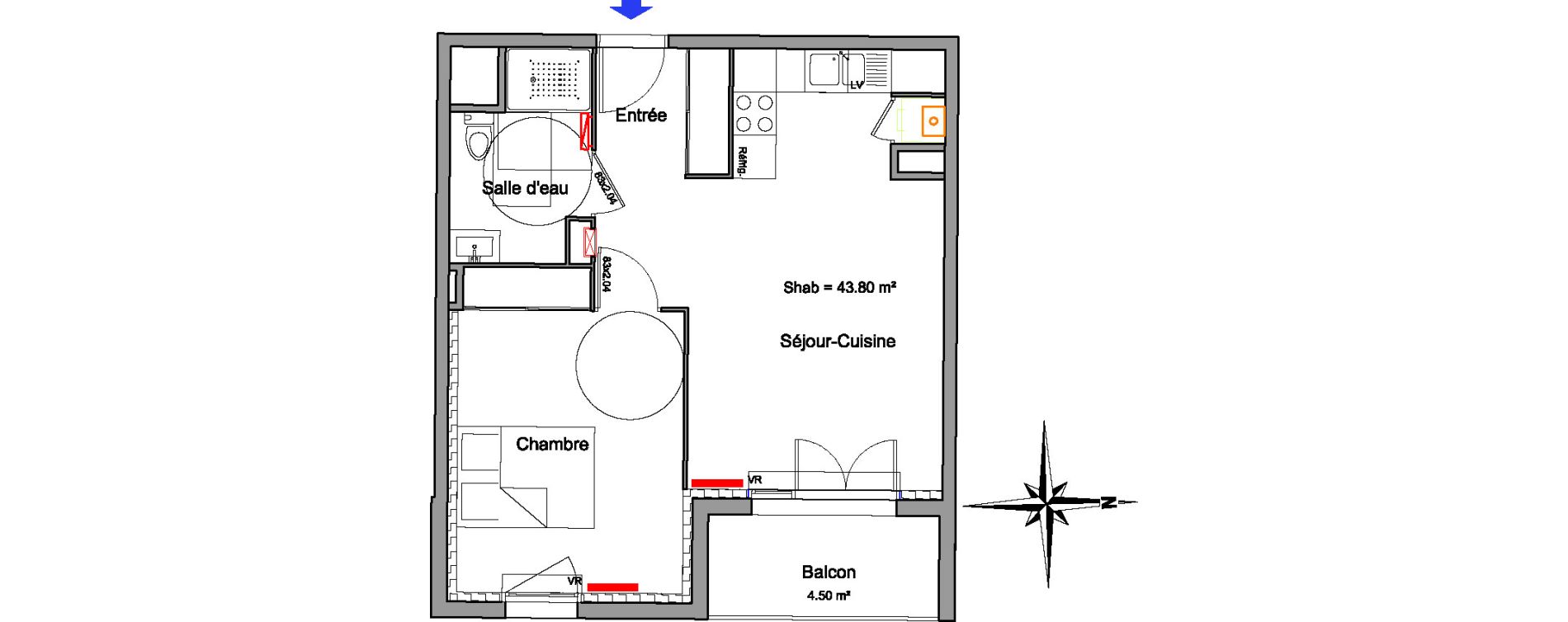 Appartement T2 de 43,80 m2 &agrave; Biscarrosse Biscarrosse bourg