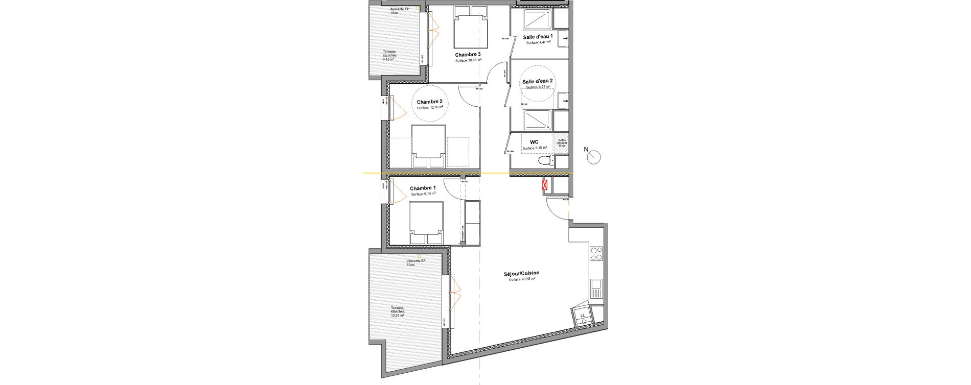 Appartement T4 de 87,02 m2 &agrave; Biscarrosse Biscarrosse bourg
