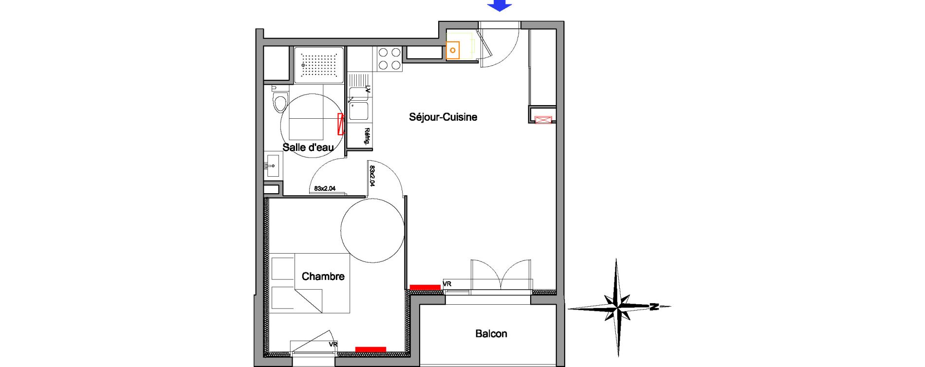 Appartement T2 de 42,35 m2 &agrave; Biscarrosse Biscarrosse bourg