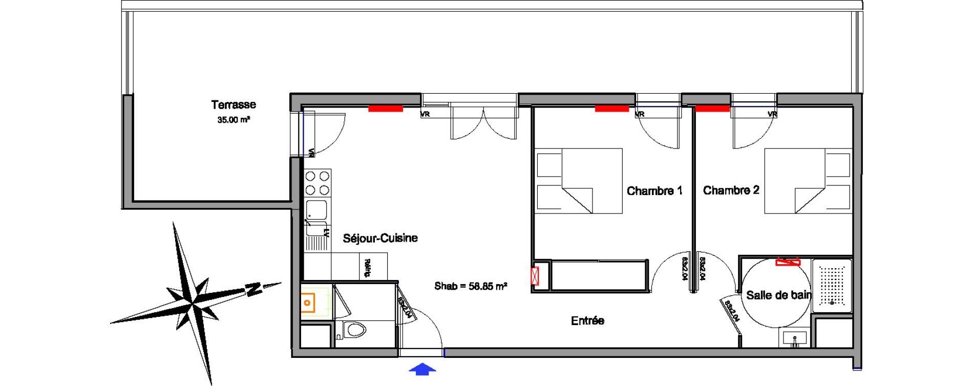 Appartement T3 de 58,85 m2 &agrave; Biscarrosse Biscarrosse bourg