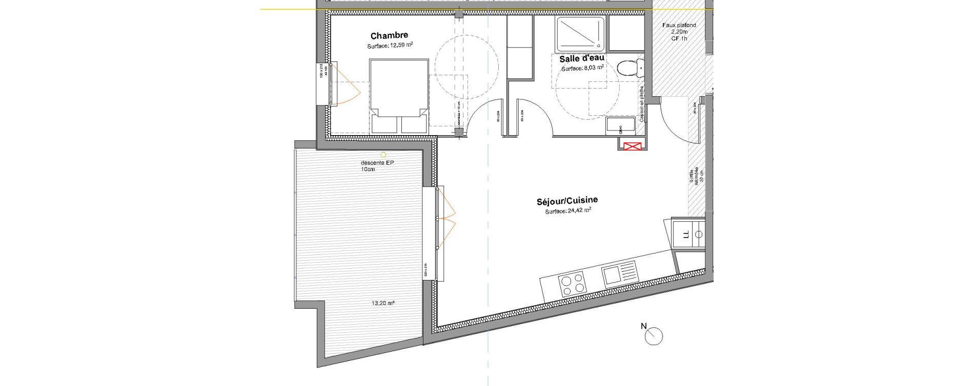 Appartement T2 de 45,04 m2 &agrave; Biscarrosse Biscarrosse bourg