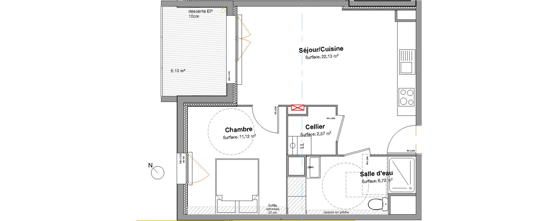 Appartement T2 de 42,54 m2 &agrave; Biscarrosse Biscarrosse bourg