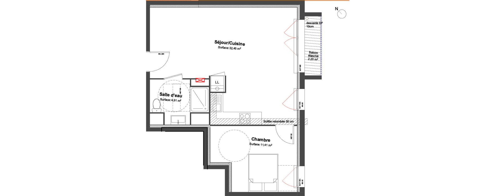 Appartement T2 de 48,77 m2 &agrave; Biscarrosse Biscarrosse bourg