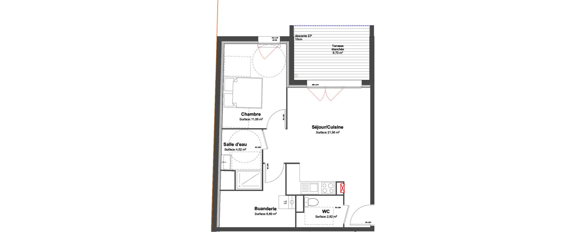 Appartement T2 de 47,27 m2 &agrave; Biscarrosse Biscarrosse bourg