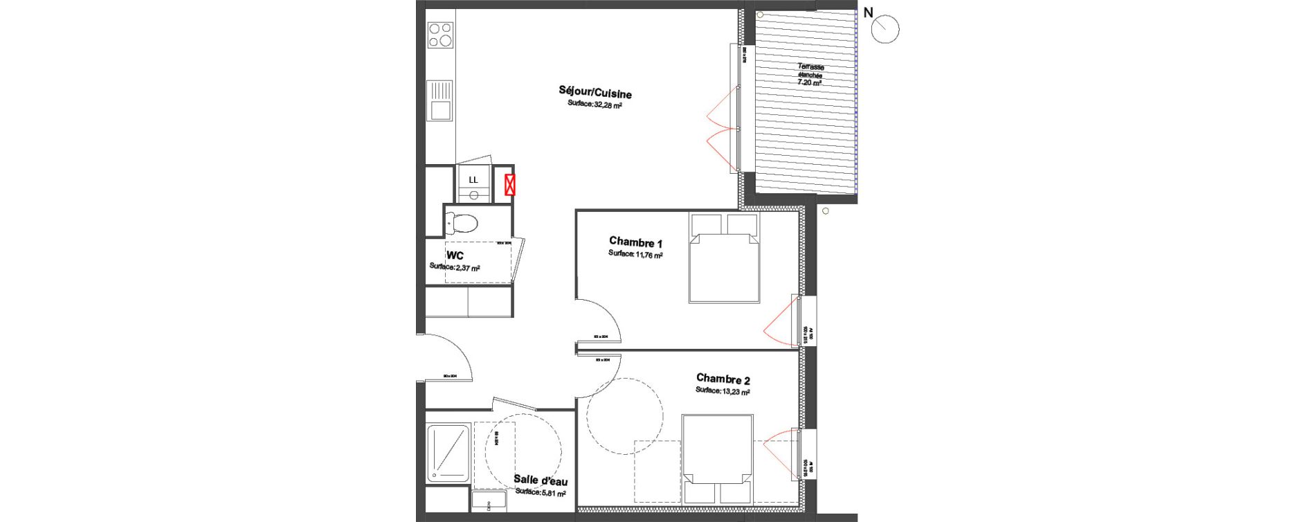 Appartement T3 de 65,45 m2 &agrave; Biscarrosse Biscarrosse bourg