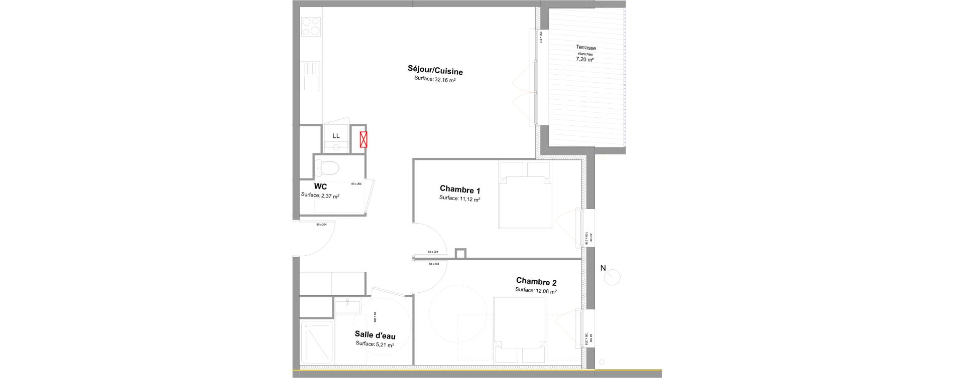 Appartement T3 de 62,92 m2 &agrave; Biscarrosse Biscarrosse bourg
