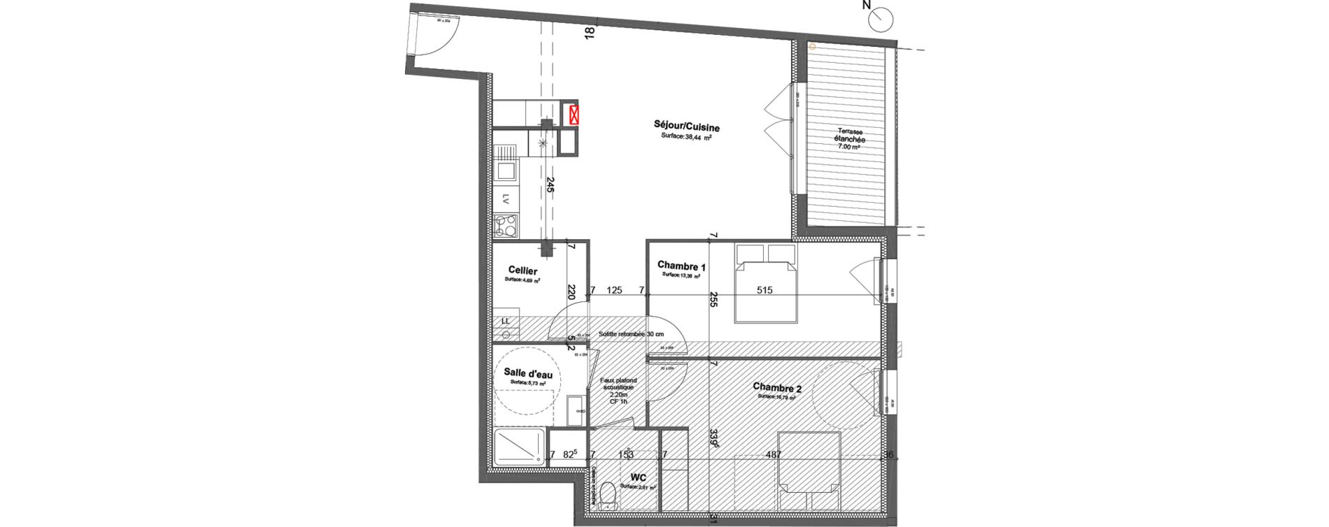 Appartement T3 de 81,82 m2 &agrave; Biscarrosse Biscarrosse bourg
