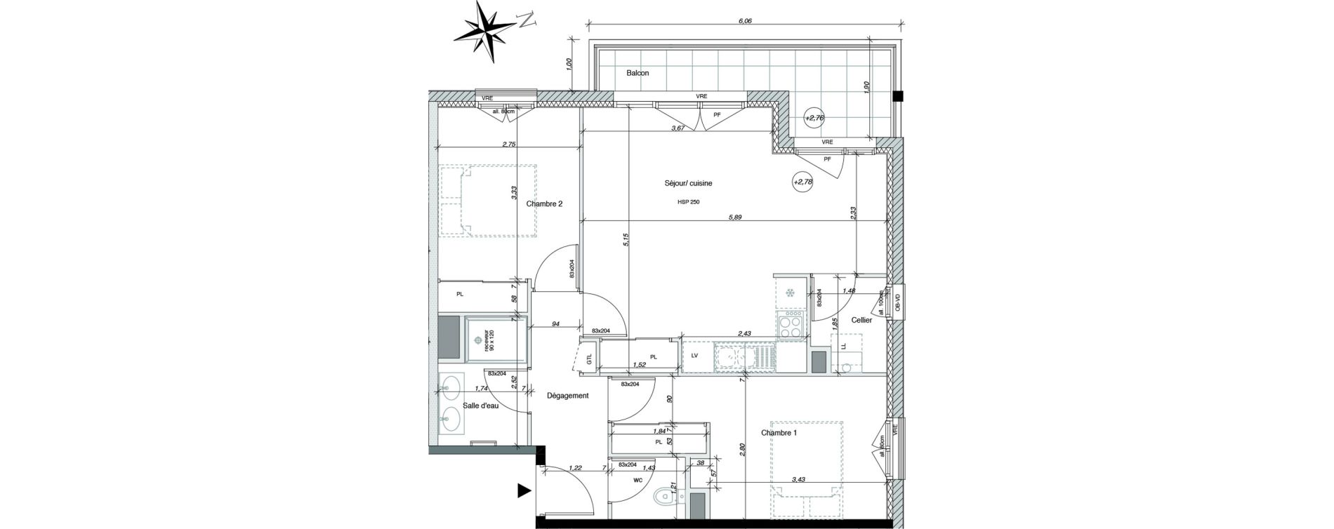 Appartement T3 de 61,75 m2 &agrave; Biscarrosse Bourg
