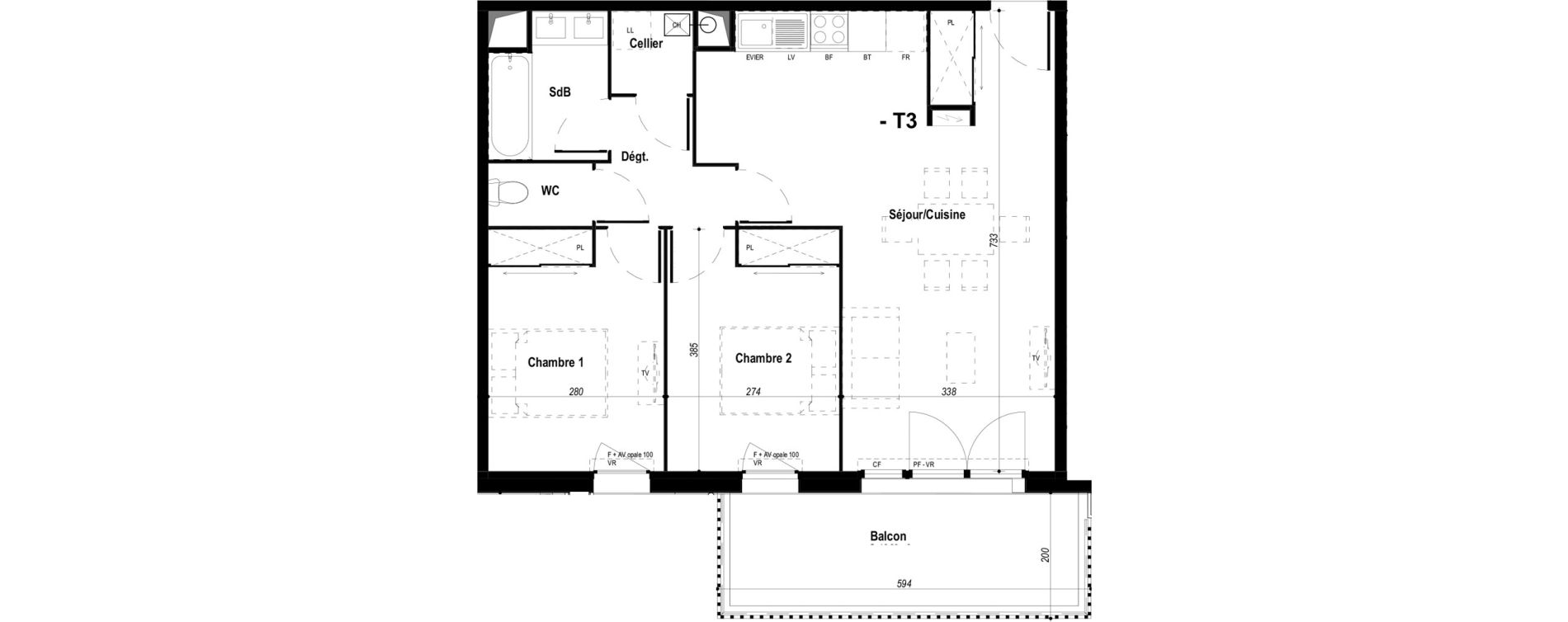 Appartement T3 de 63,70 m2 &agrave; Biscarrosse Bourg