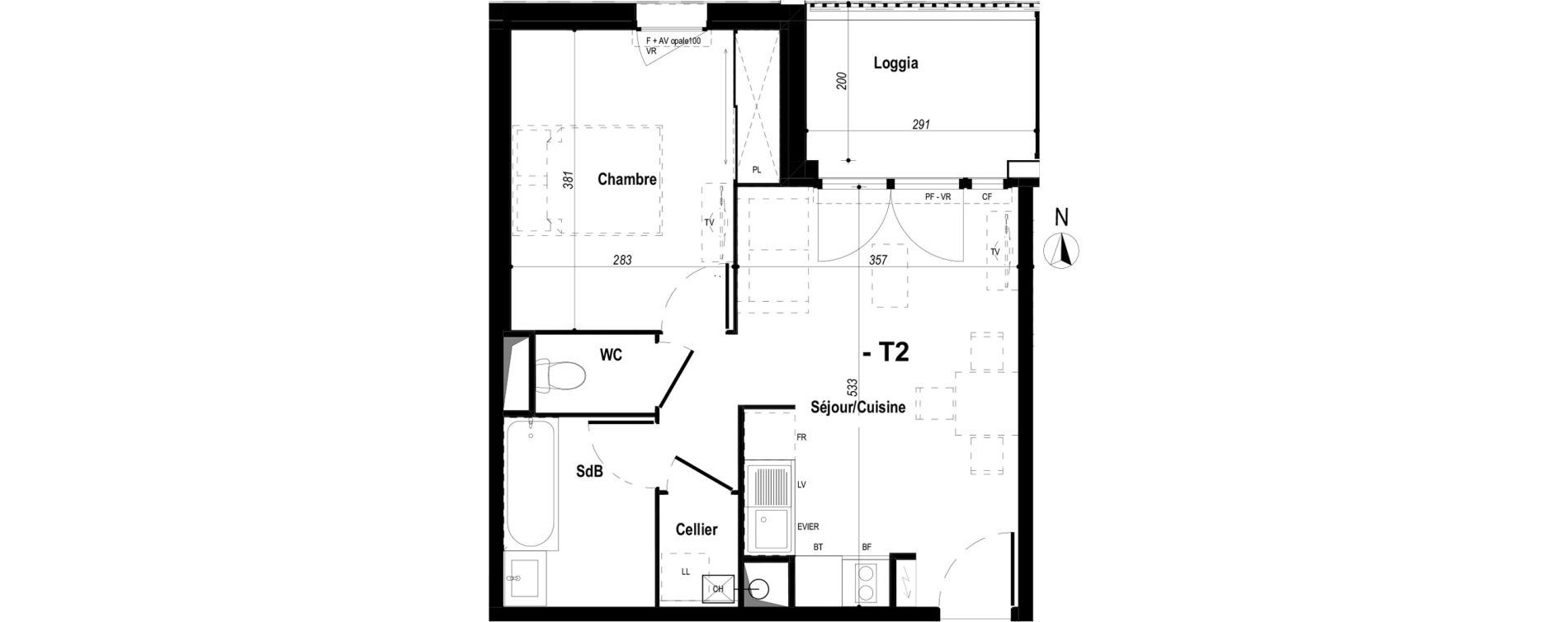 Appartement T2 de 39,67 m2 &agrave; Biscarrosse Bourg