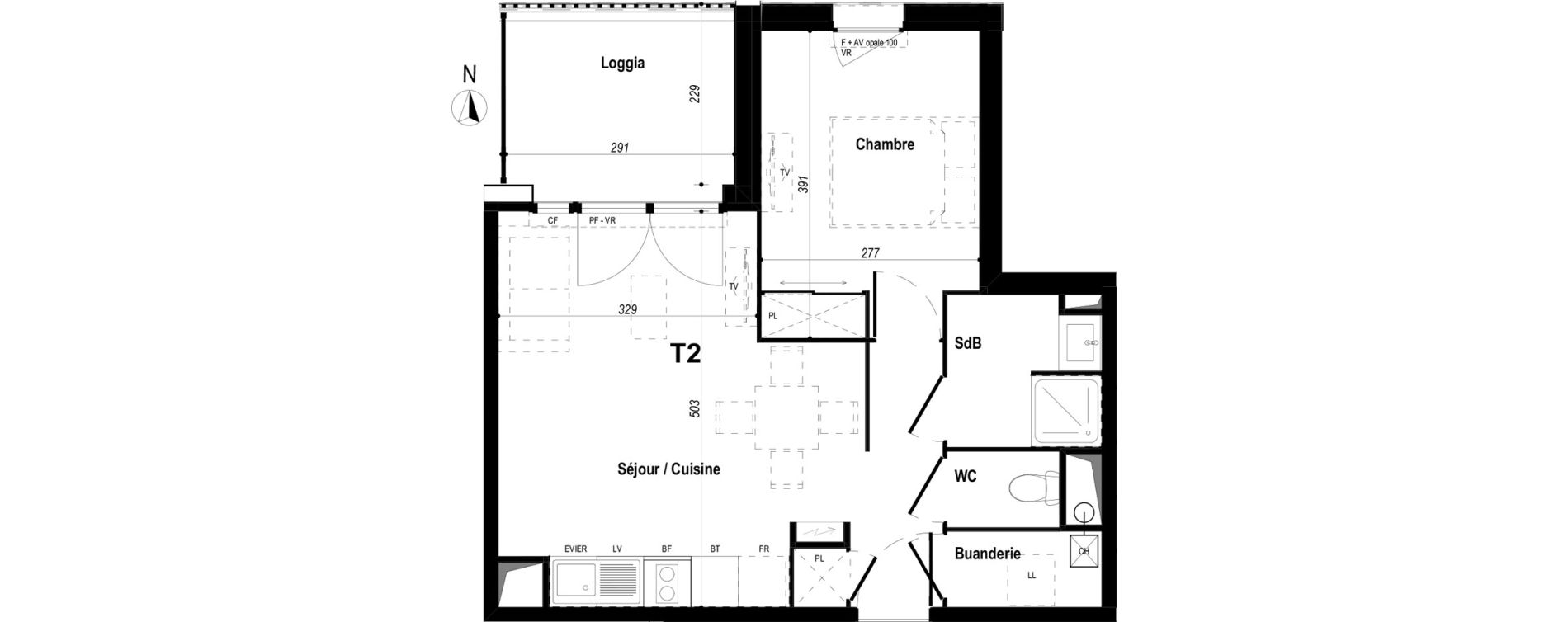 Appartement T2 de 41,19 m2 &agrave; Biscarrosse Bourg