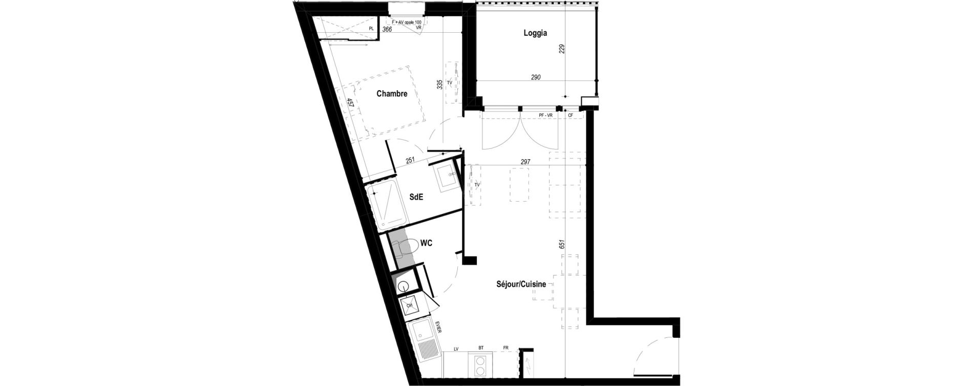 Appartement T2 de 41,27 m2 &agrave; Biscarrosse Bourg