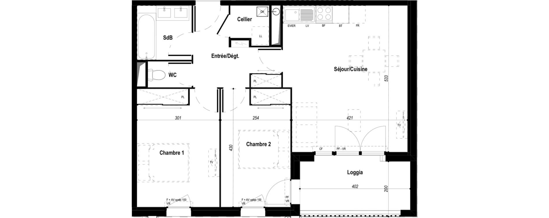 Appartement T3 de 61,26 m2 &agrave; Biscarrosse Bourg