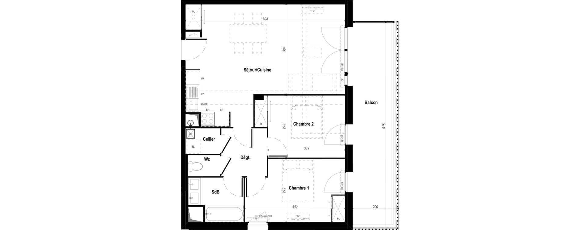 Appartement T3 de 65,06 m2 &agrave; Biscarrosse Bourg