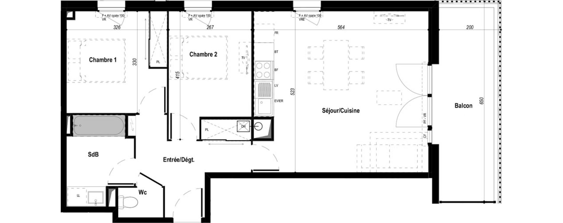Appartement T3 de 64,61 m2 &agrave; Biscarrosse Bourg