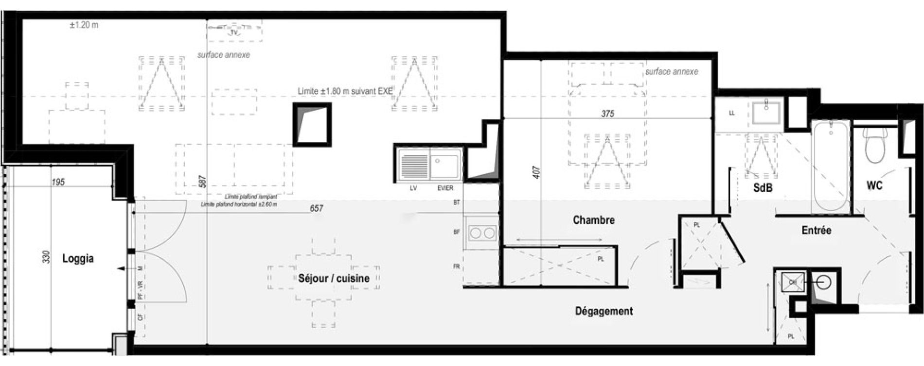 Appartement T2 de 58,96 m2 &agrave; Biscarrosse Bourg