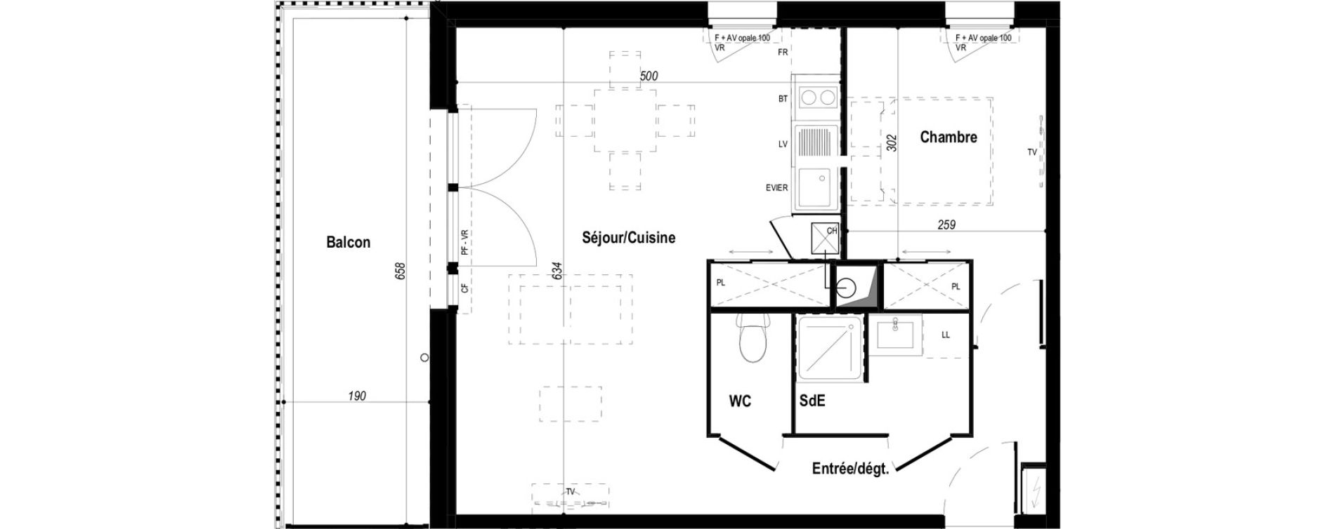 Appartement T2 de 47,01 m2 &agrave; Biscarrosse Bourg