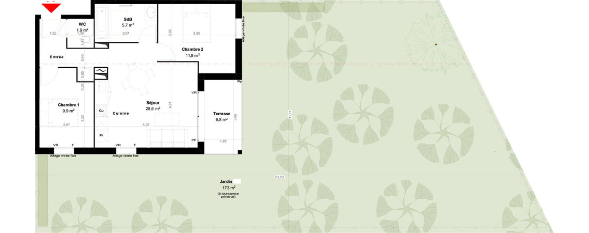 Appartement T3 de 57,90 m2 &agrave; Biscarrosse Megnicat