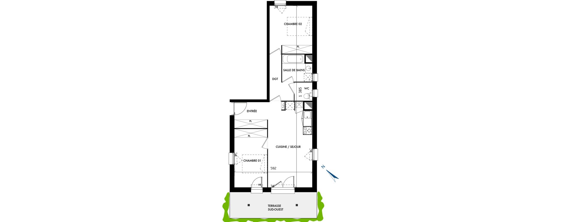 Appartement T3 de 60,06 m2 &agrave; Biscarrosse Le com