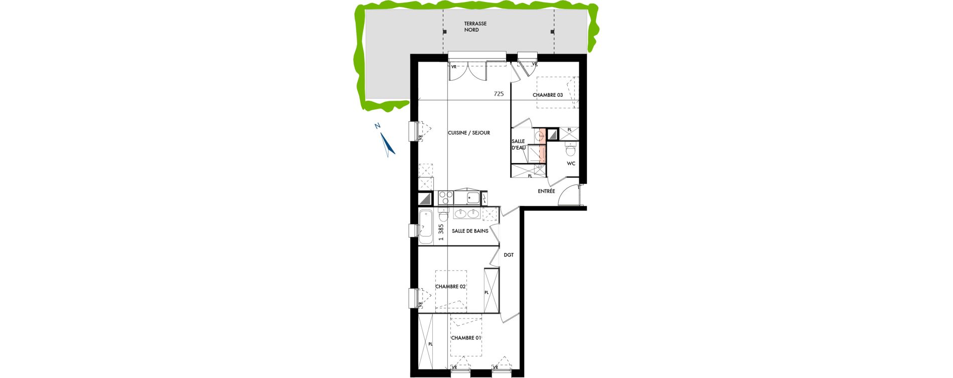 Appartement T4 de 78,01 m2 &agrave; Biscarrosse Le com