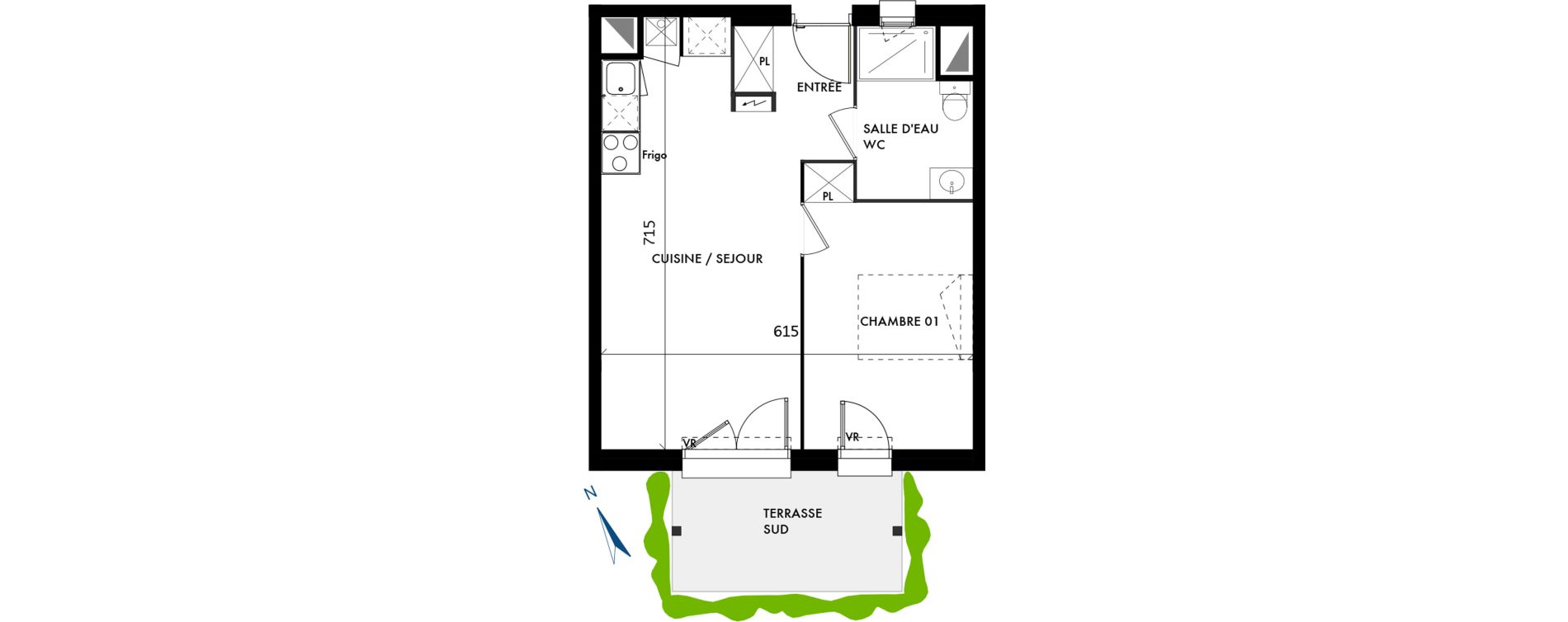 Appartement T2 de 41,45 m2 &agrave; Biscarrosse Le com