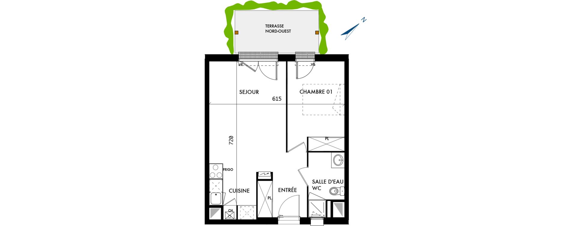 Appartement T2 de 41,55 m2 &agrave; Biscarrosse Le com
