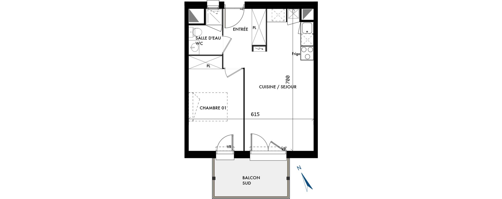 Appartement T2 de 41,10 m2 &agrave; Biscarrosse Le com