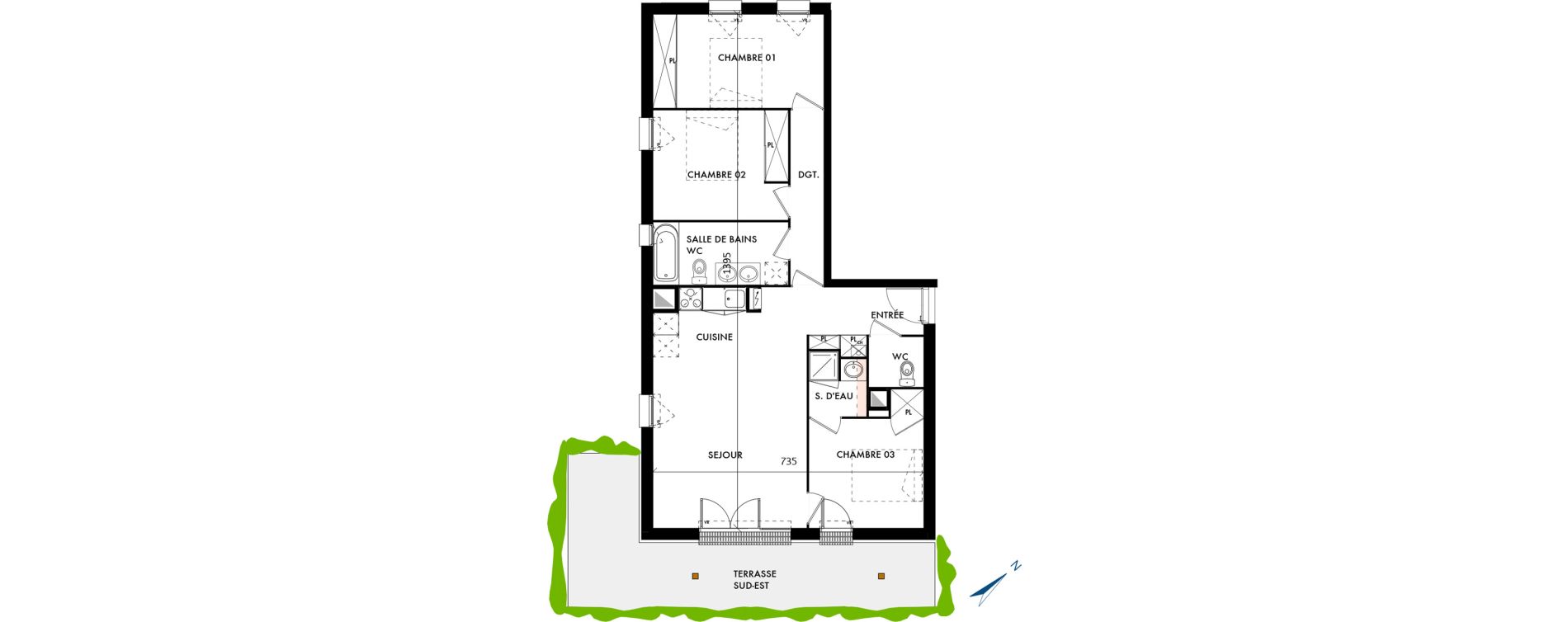 Appartement T4 de 79,53 m2 &agrave; Biscarrosse Le com