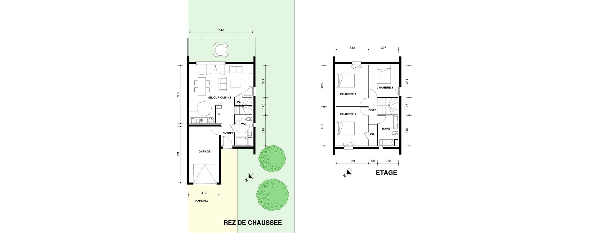 Villa T4 de 90,28 m2 &agrave; Biscarrosse Lapuyade