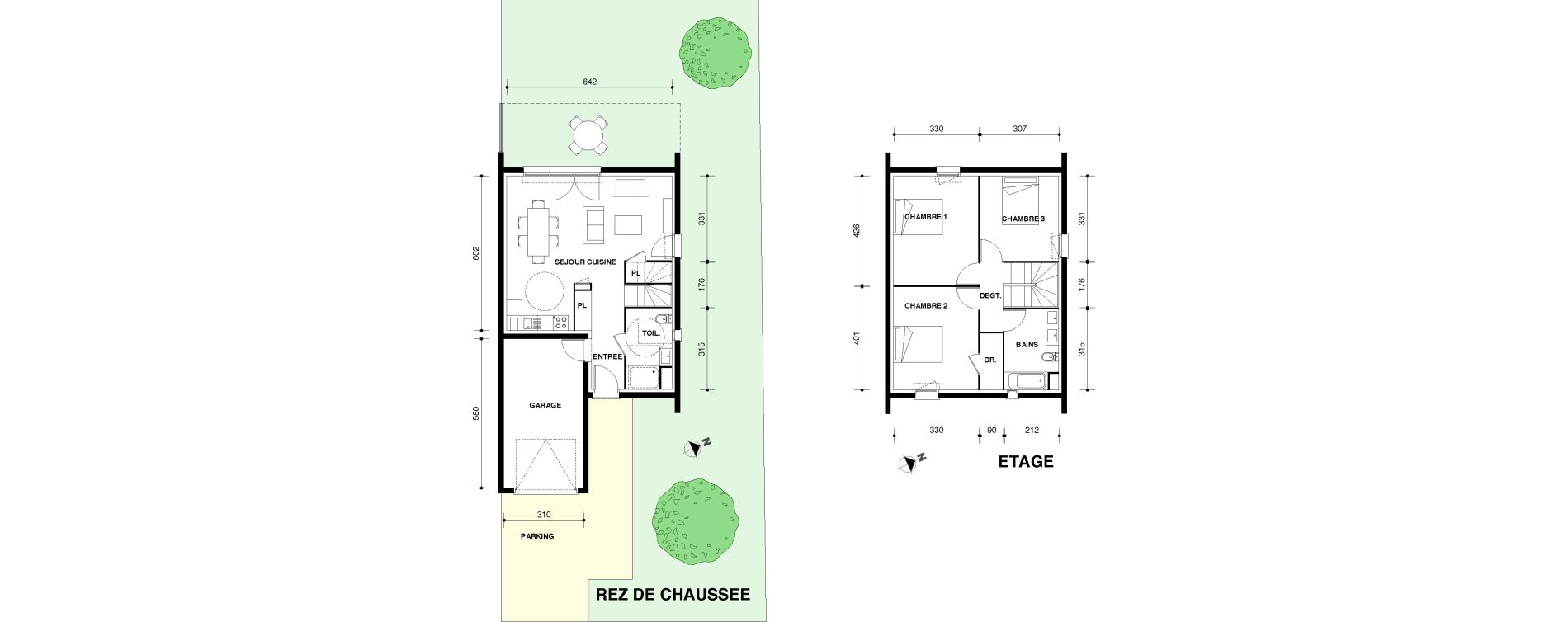 Villa T4 de 90,28 m2 &agrave; Biscarrosse Lapuyade