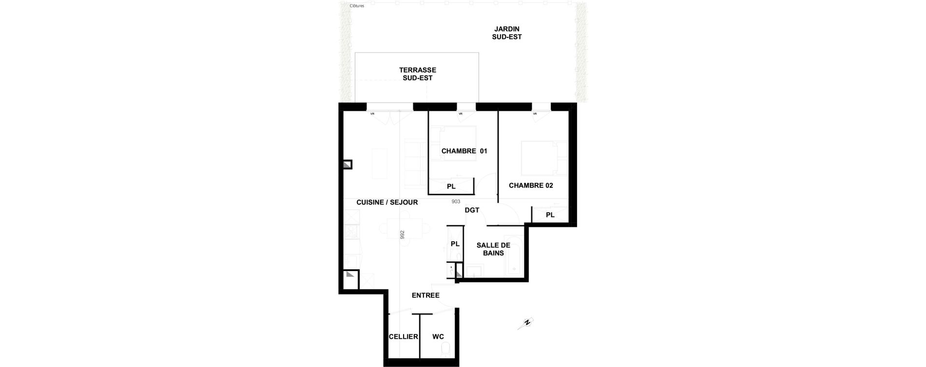 Appartement T3 de 63,49 m2 &agrave; Biscarrosse Lapuyade