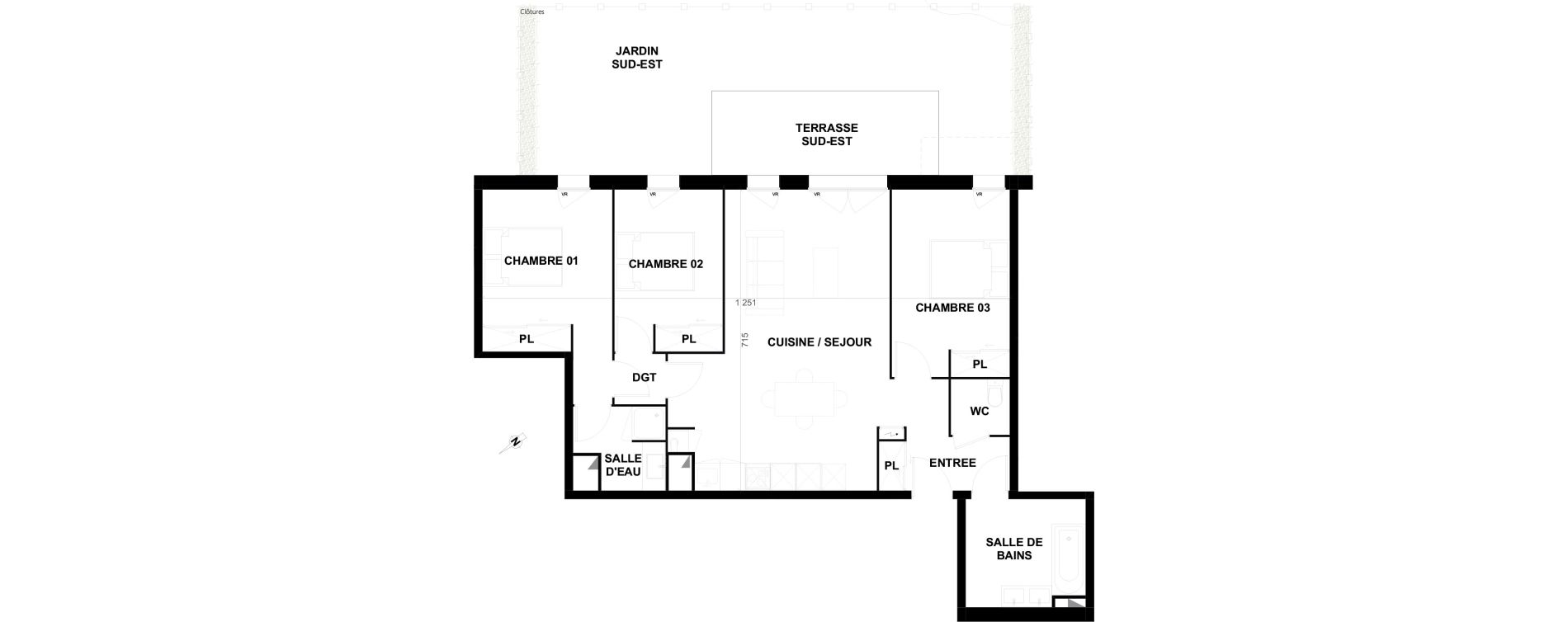 Appartement T4 de 86,07 m2 &agrave; Biscarrosse Lapuyade