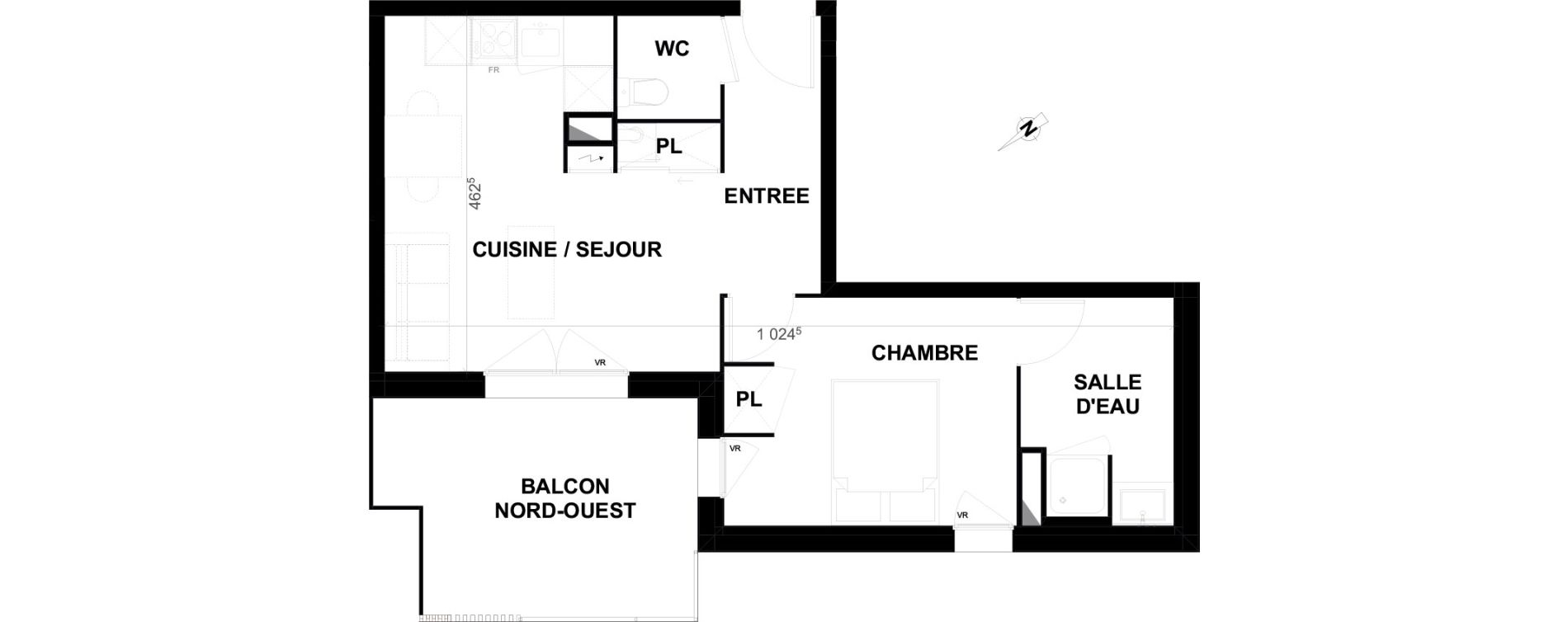 Appartement T2 de 40,55 m2 &agrave; Biscarrosse Lapuyade