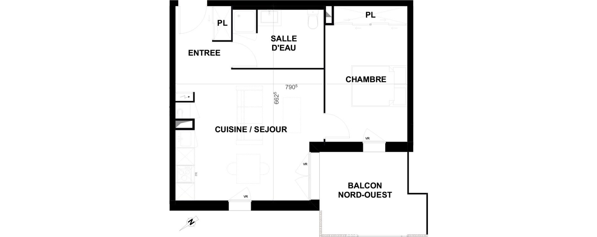 Appartement T2 de 43,85 m2 &agrave; Biscarrosse Lapuyade