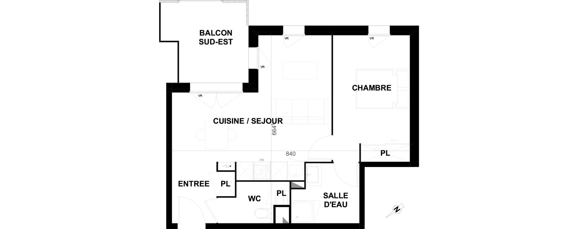 Appartement T2 de 44,15 m2 &agrave; Biscarrosse Lapuyade