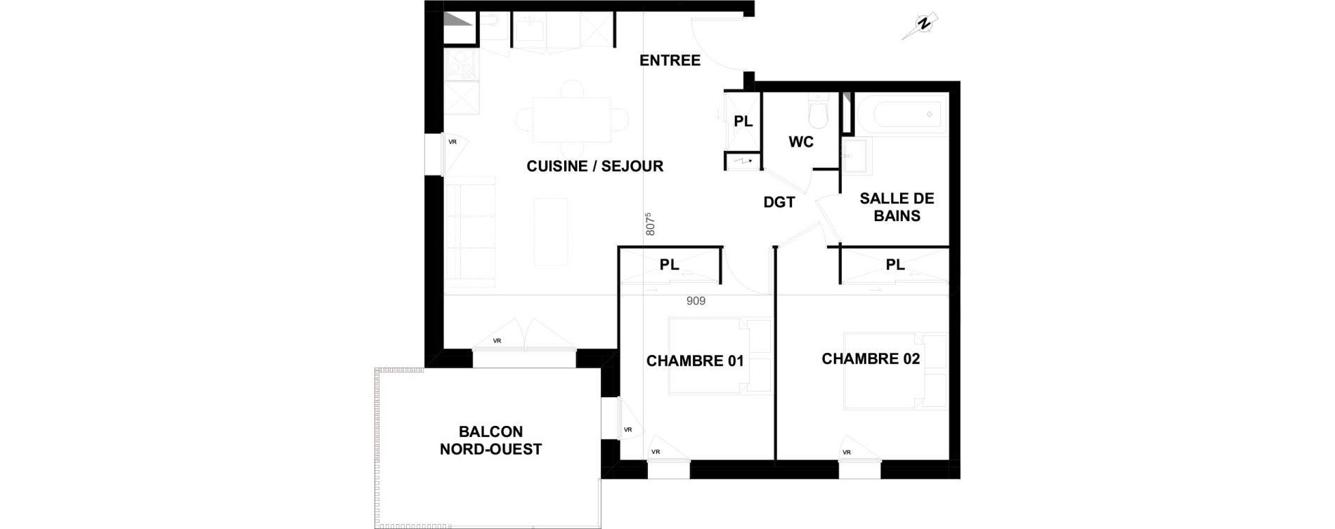 Appartement T3 de 59,55 m2 &agrave; Biscarrosse Lapuyade