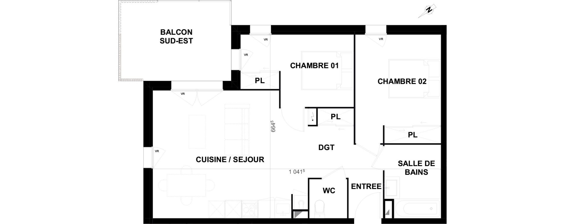Appartement T3 de 60,88 m2 &agrave; Biscarrosse Lapuyade