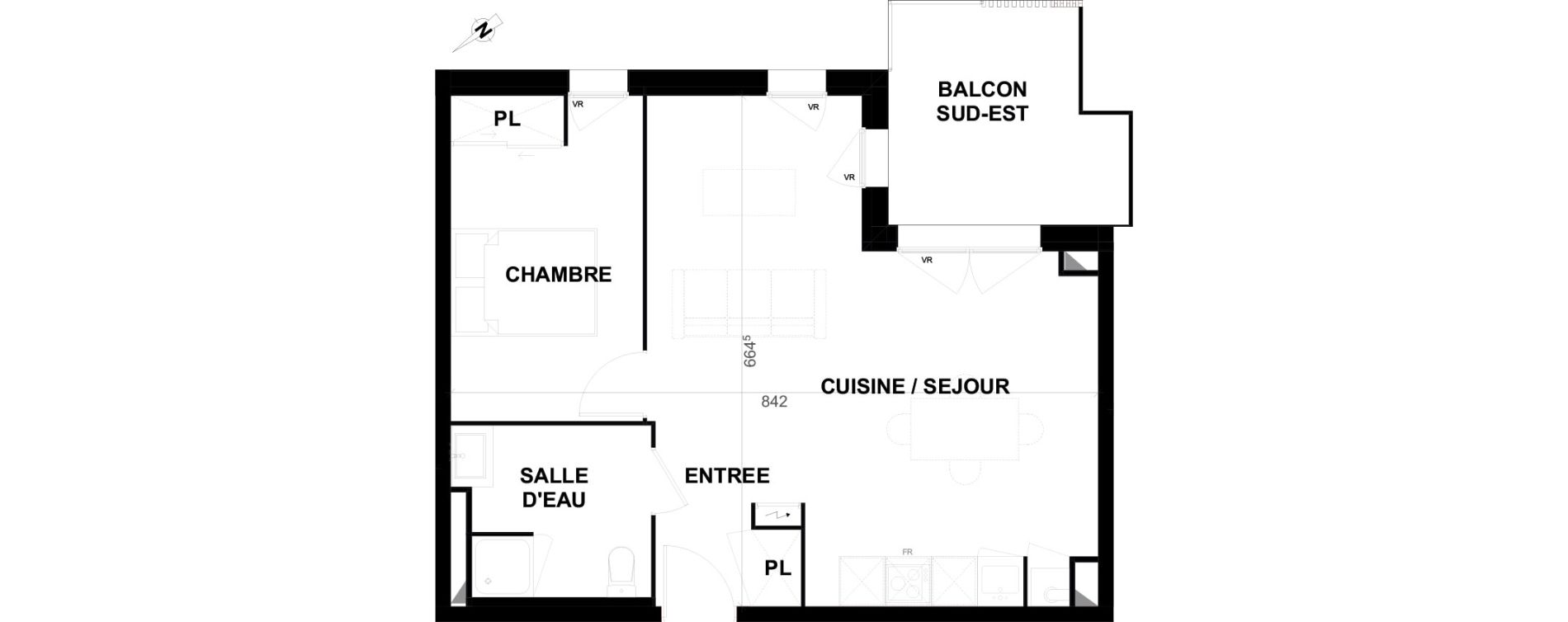 Appartement T2 de 47,64 m2 &agrave; Biscarrosse Lapuyade